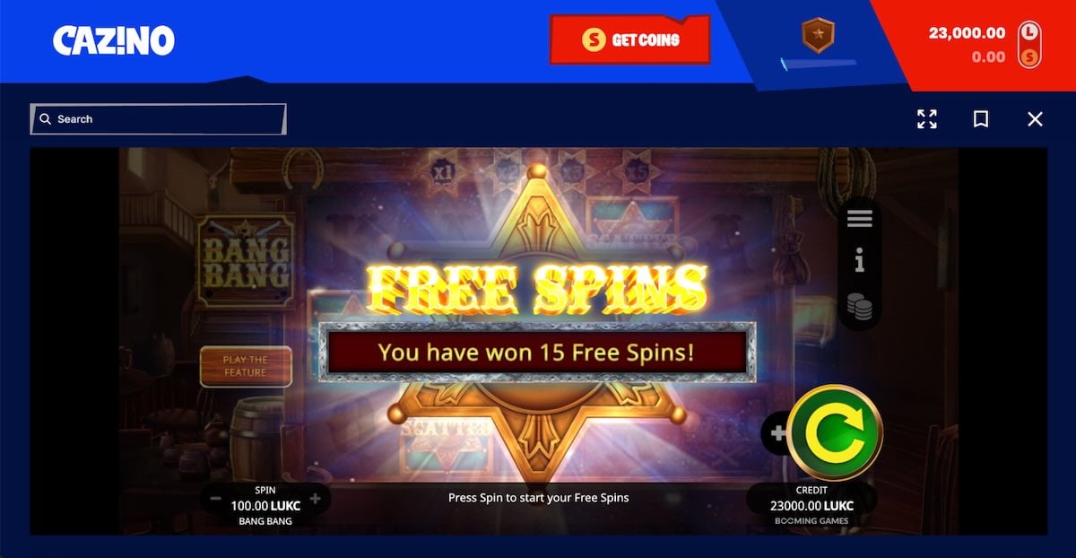 Cazino Free Spins award