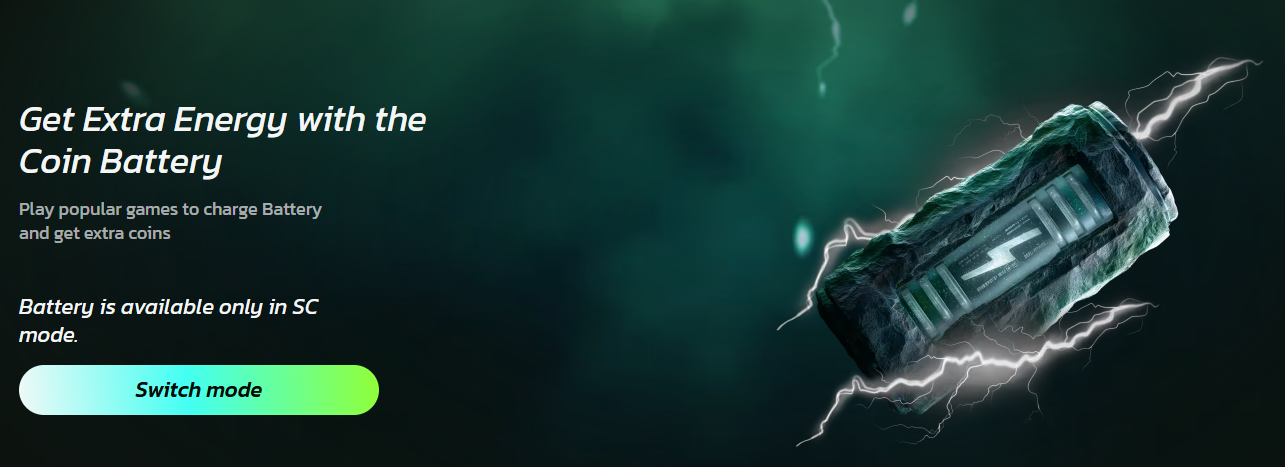 Coin Battery Feature at StormRush