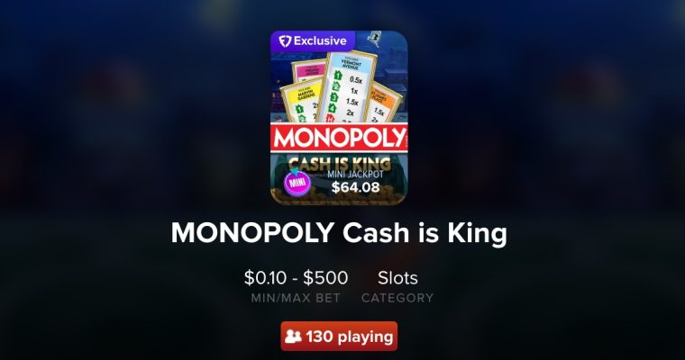 Monopoly Cash is King slot at FanDuel