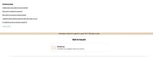 A screenshot showing the bottom of Horseplay Casino's FAQ page, directing users to email for additional support