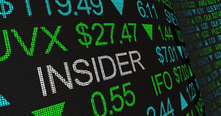 Word Insider Sits In Between Illustration of Stock Market Prices and Tickers