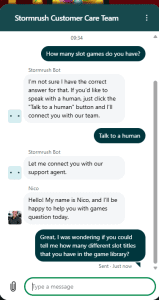 Live Chat with Nico from the StormRush Customer Care Team