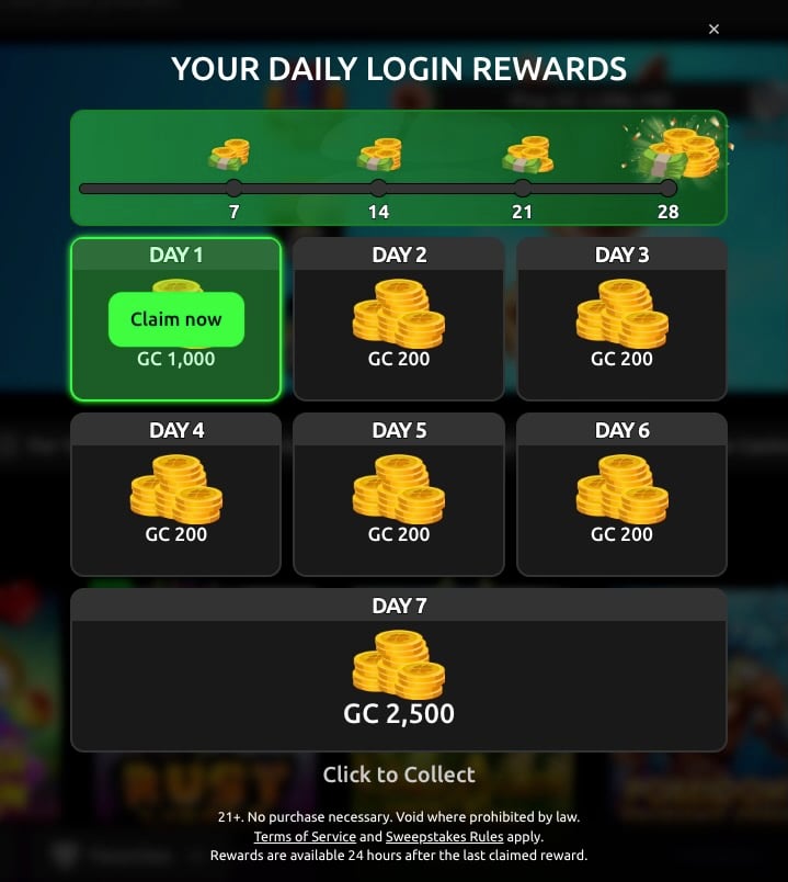 McLuck daily login bonus