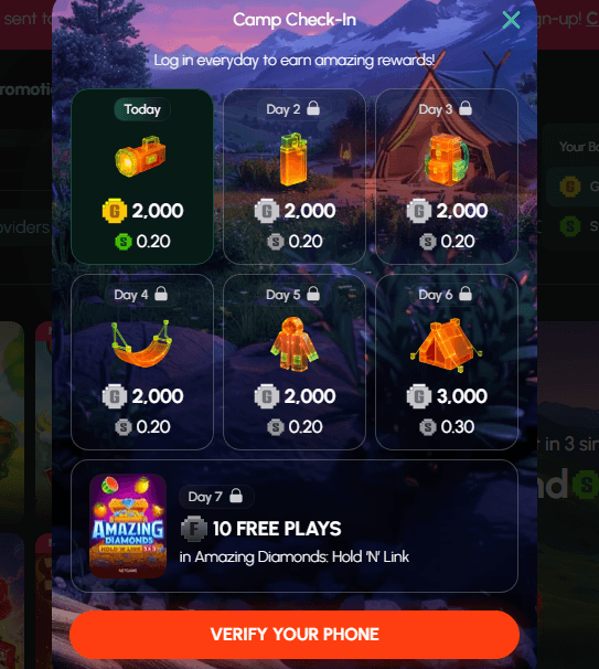 Playtana daily bonus