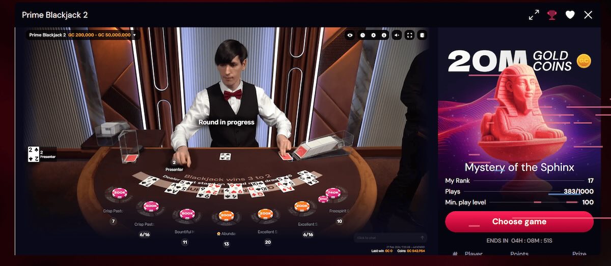 Scarlet Sands prime blackjack