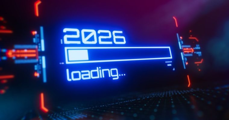 Laptop Displays 2026 Loading with Progress Bar in Blue