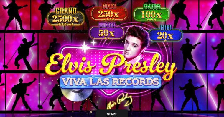 Elvis Presley Viva Las Records Text with Online Slot Features