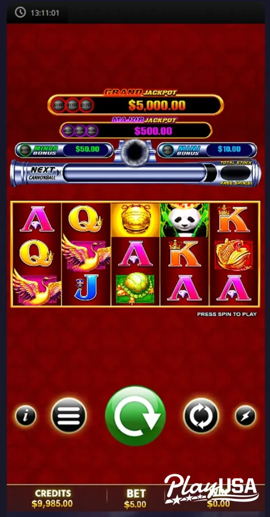 Losing spin result on Cannonball Panda