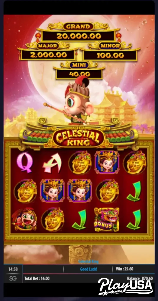 Celestial King slot winning spin