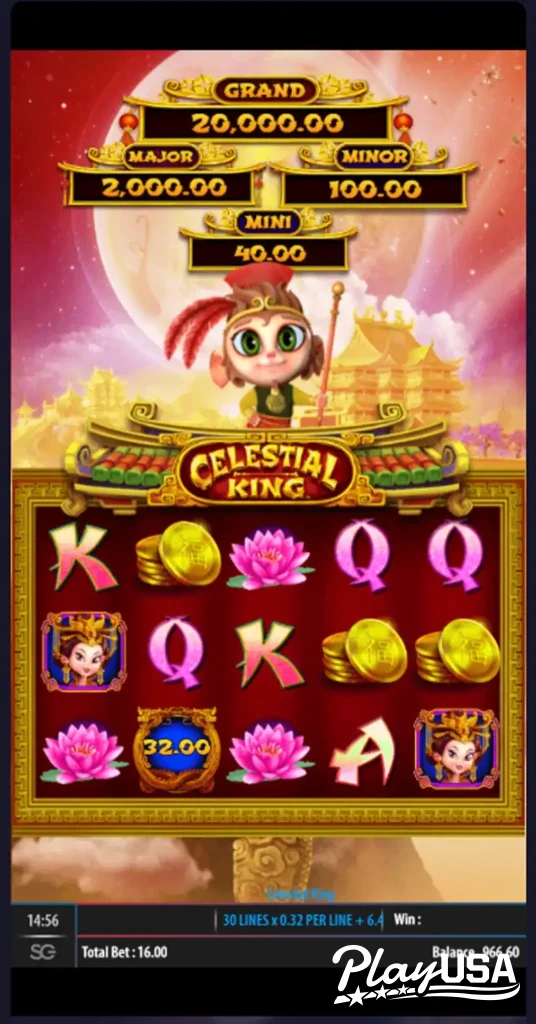 Losing round on the Celestial King slot