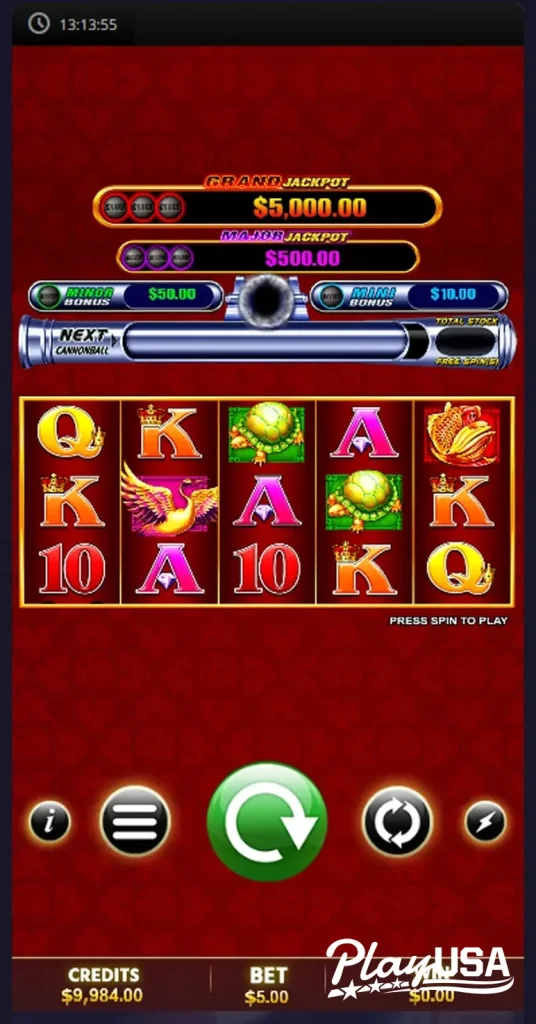 Cannonball Panda slot loss screen