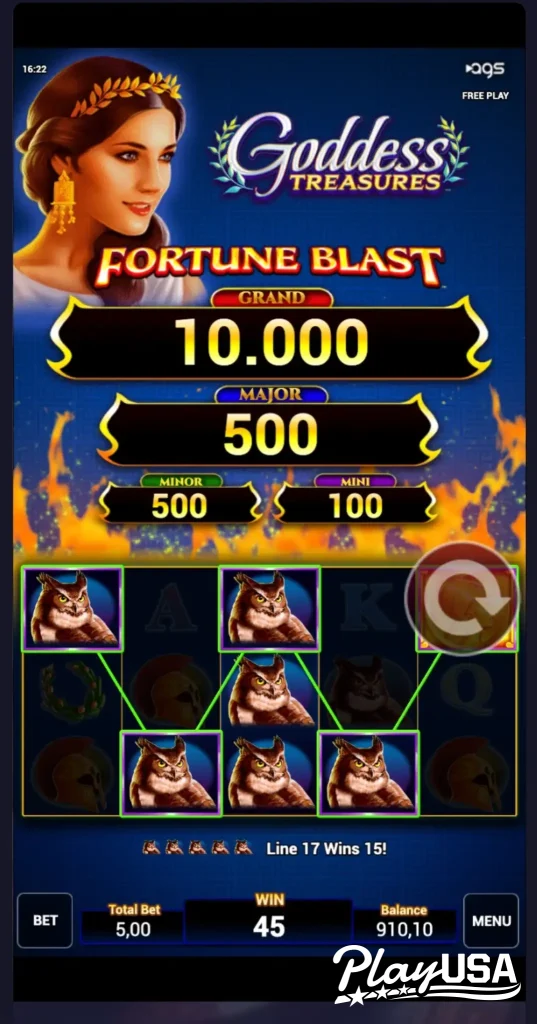 Big win moment on Goddess Treasures