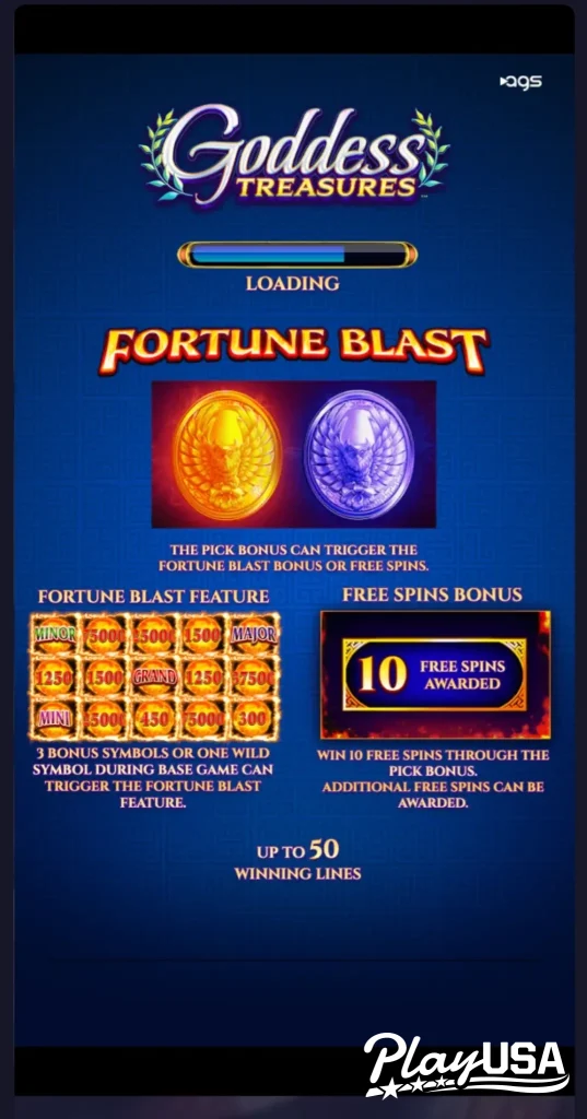 Goddess Treasures slot loading screen