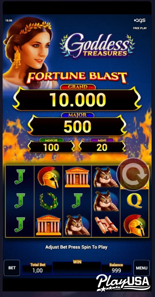 Losing spin result on Goddess Treasures