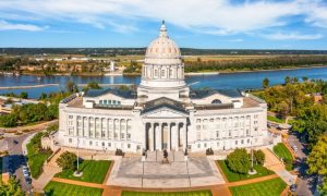 Sunny Day At the State Capitol Building in Missouri, USA