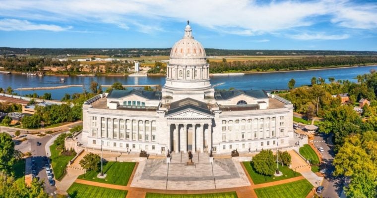 Sunny Day At the State Capitol Building in Missouri, USA