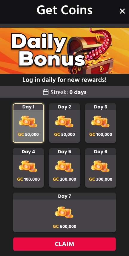 Chumba Casino daily login bonus 2026