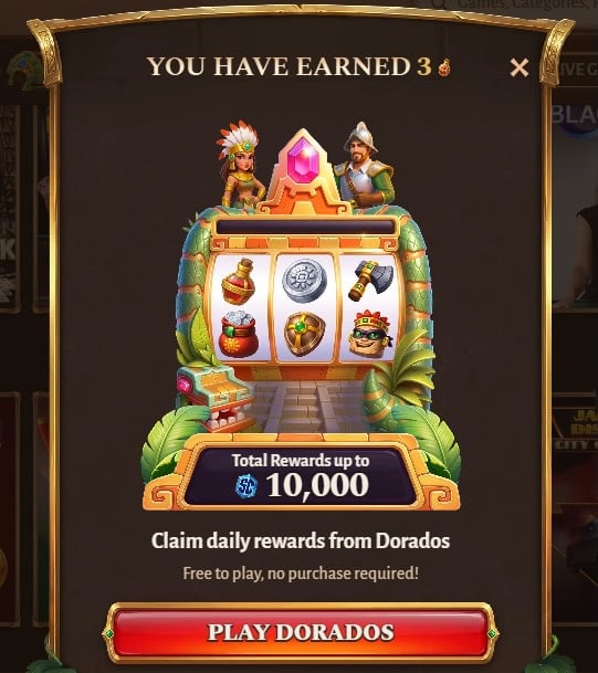 Login bonus at Dorados Casino