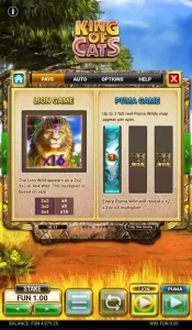 King of Cats Slot Paytable
