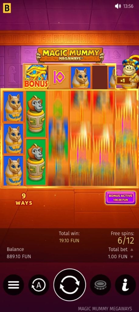 Magic Mummy Megaways slot base game