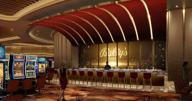 Bally's Chicago Interior Rendering of Slot Machine Floor Bar by WATG