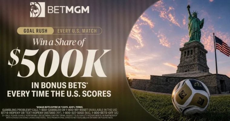Statue of Liberty with Soccer Ball and BetMGM Logo Image for FIFA World Cup Promo
