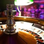 Empty Casino Background with Static Roulette Wheel Foreground