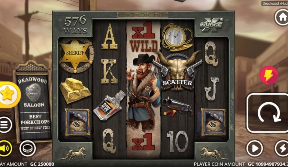 Deadwood slot interface at Wow Vegas Casino