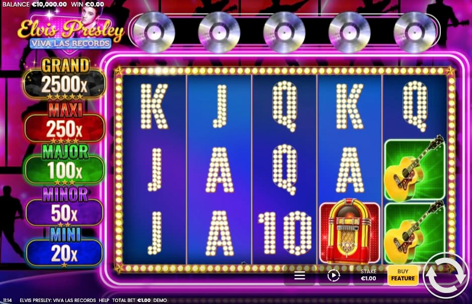 Elvis Viva Las Records slot base game
