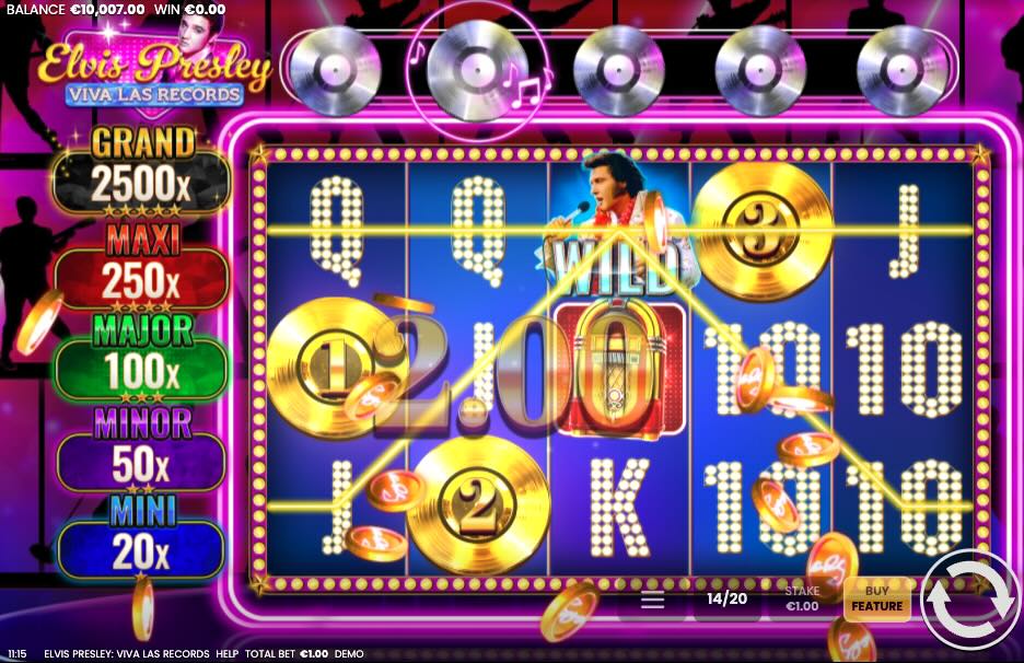 Elvis Viva Las Record slot win