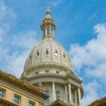 Blue Skies Behind the Dome at the Michigan Capitol Building
