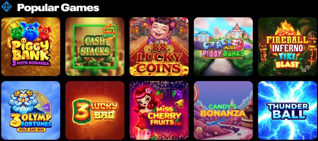 Moonspin Social Casino most popular games