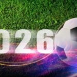 Text Reads 2026 Next to Soccer Ball on Green Grass