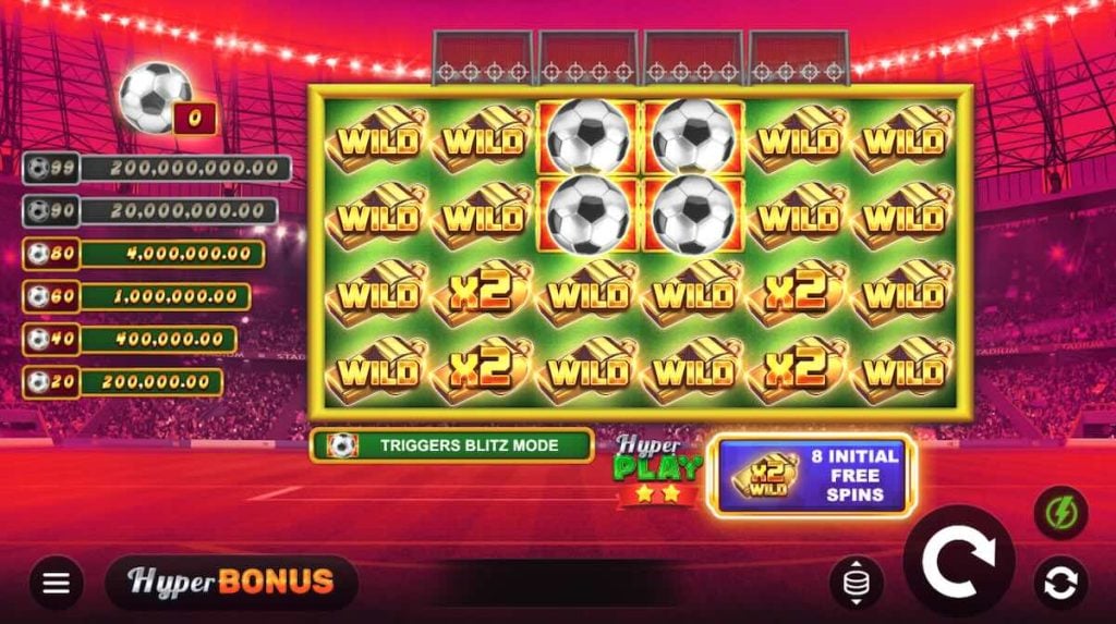 Soccer Storm slot homescreen at Spree Casino