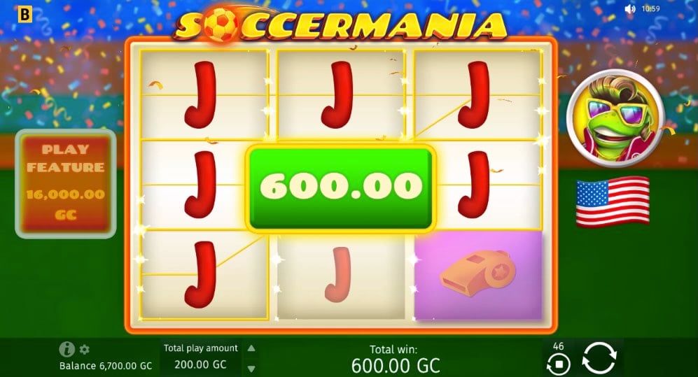 Soccermania slot small win