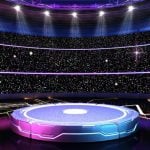 Empty Stage Arena With Lights Surrounding It