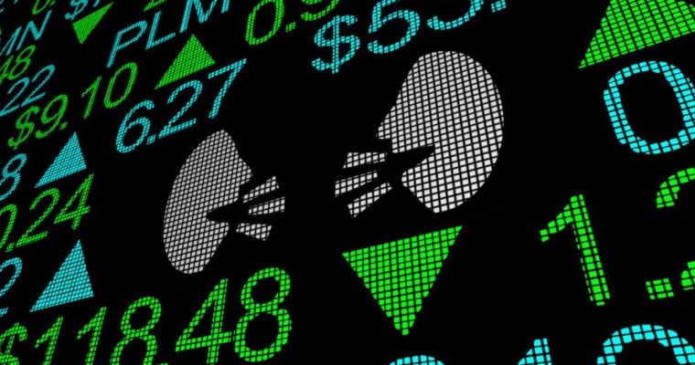 Insider Trading Concept Illustration of Talking Heads Inside Stock Market Digital Interface