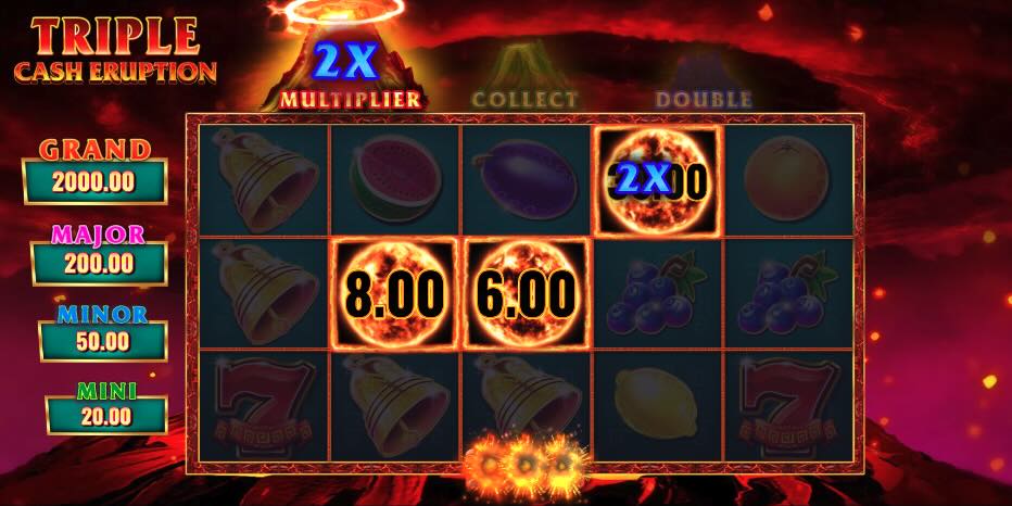Bonus round multiplier on Triple Cash Eruption