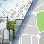 Sketch of Rezoning Map With Buildings and City Blocks Compared Side-By-Side