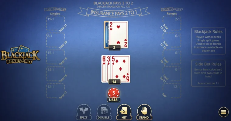 Blackjack Bonus Bet Game at Golden Nugget