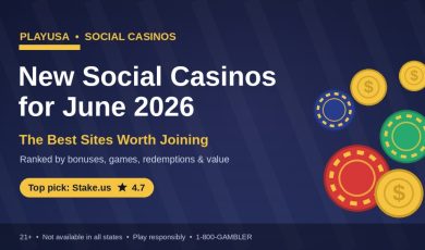 Banner for PlayUSA's best social casino list in June 2026