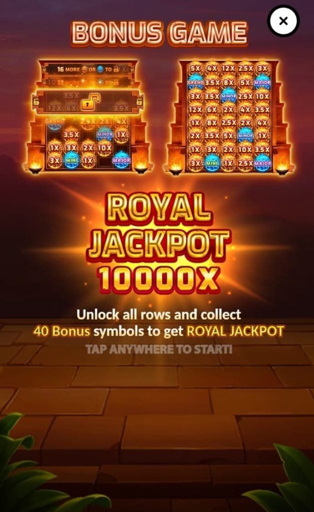 Aztec Fire royal jackpot feature