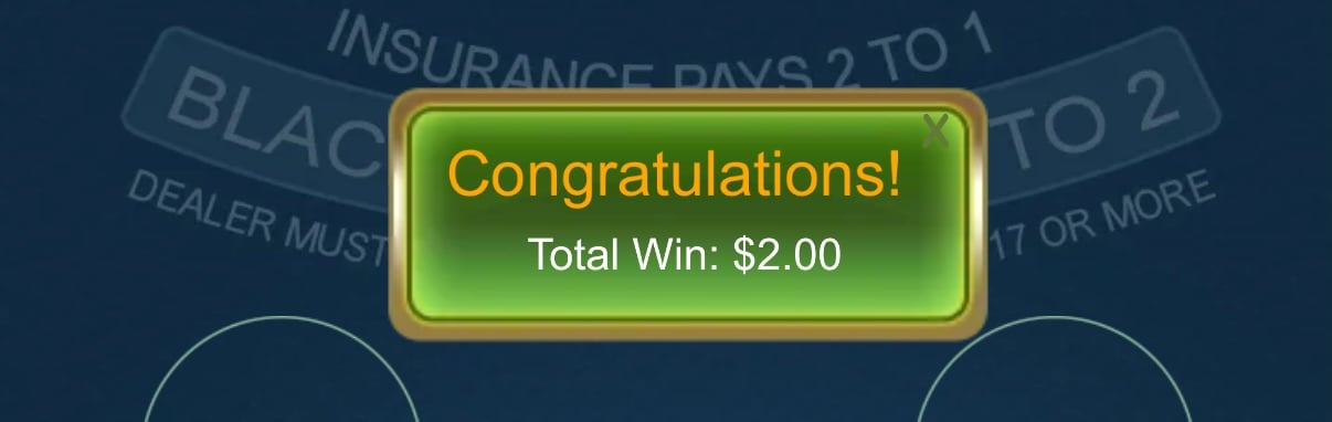 Blackjack win in hand.  icon