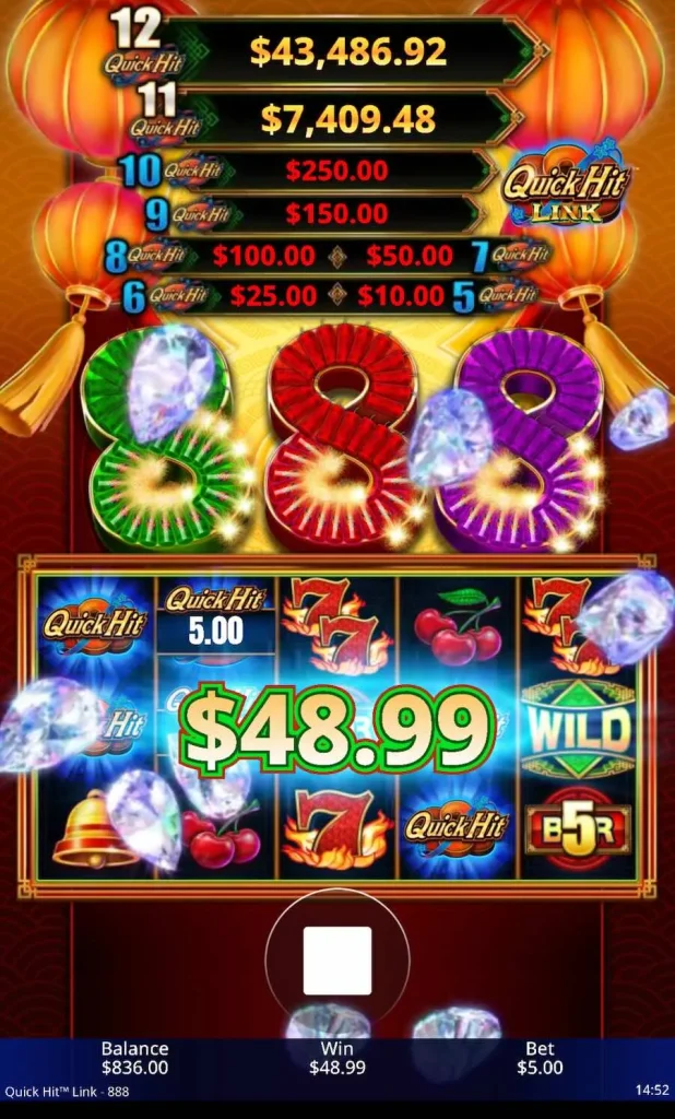 DraftKings Casino quick hit slot win 2