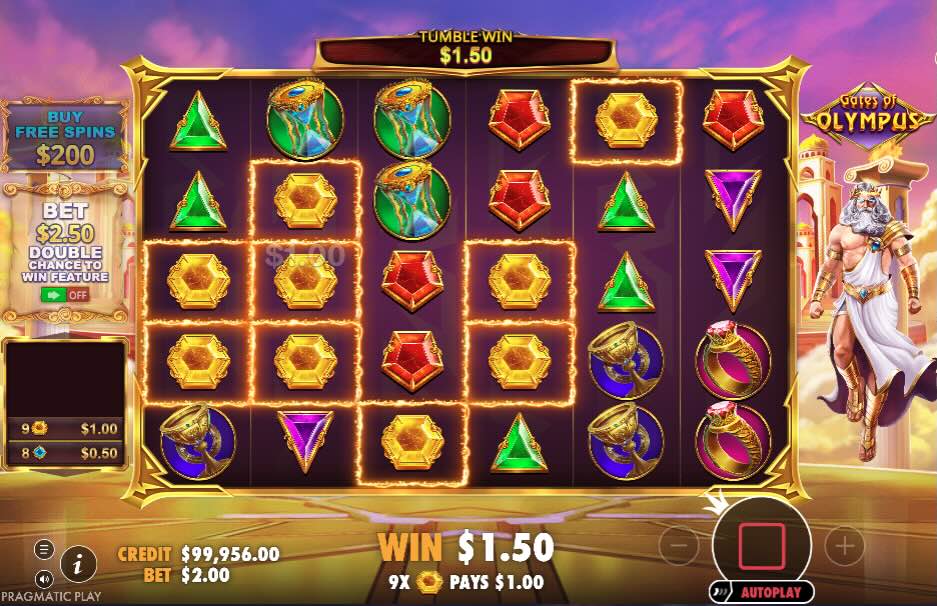 Gates of Olympus $1.50 slot win