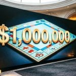 Las Vegas Casino Floor Displays Large Sign with Monopoly Gameboard and $1,000,000