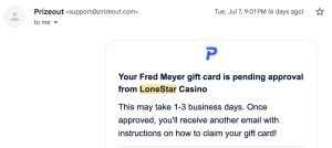 Lonestar prize evidence