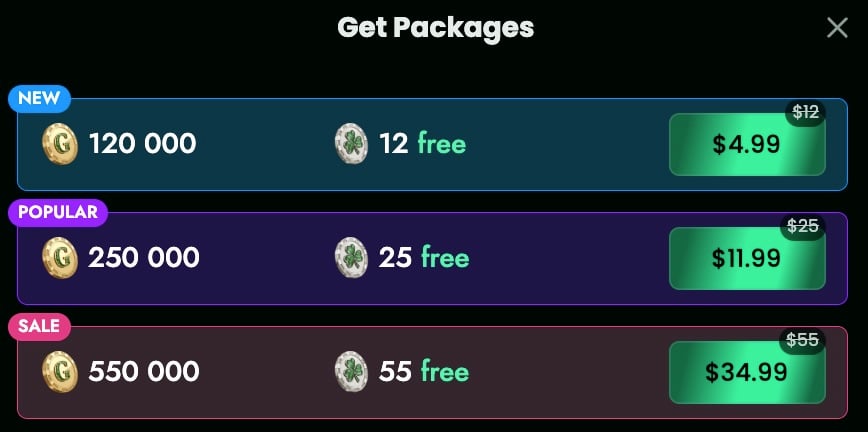 Lucky Bunny three bonus offers on first purchase