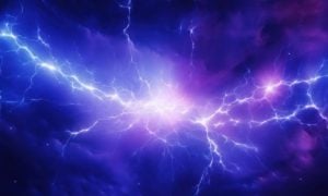 Dramatic Sky Displays Purple and Blue Lightning Storm