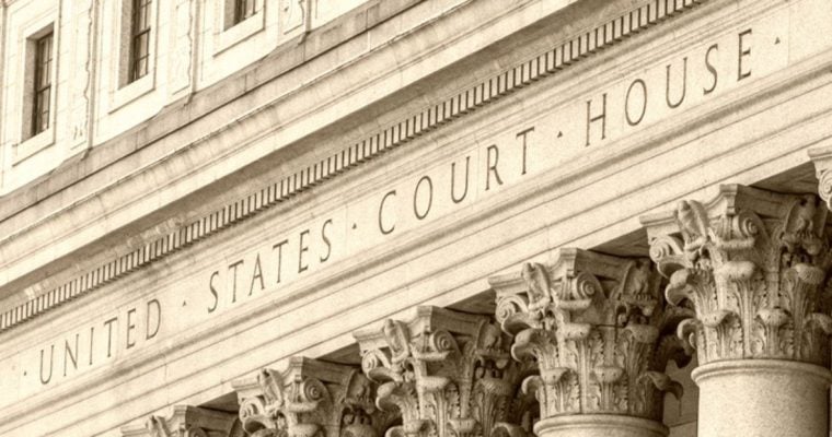 Ivory Exterior with Decorative Collumns of Courthouse in NYC
